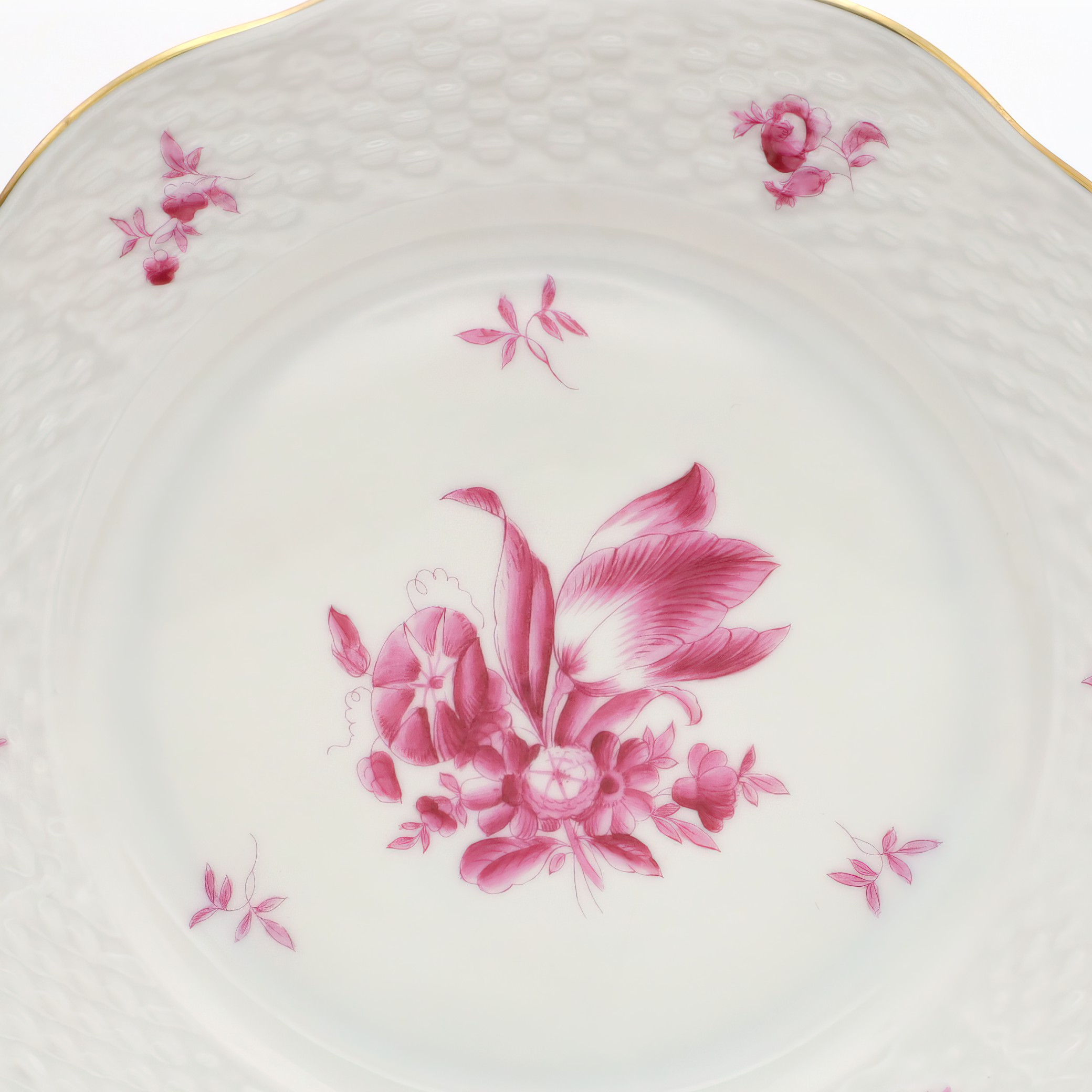 Herend Boquet De Tulipe Decorative Plate, Hand-Painted Porcelain Art, Floral Home Decor, Collectible Vintage Dish